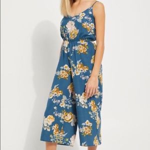 Teal Floral Jumpsuit